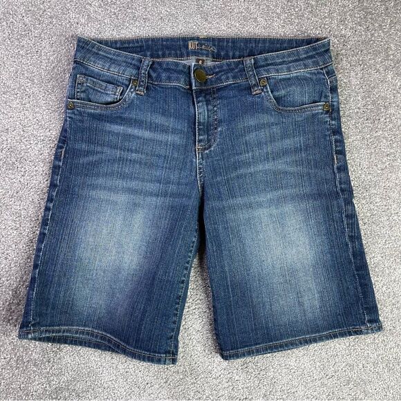 Kut From the Kloth Denim Shorts Women's 6 Blue Dark Wash Low Rise - Picture 1 of 9